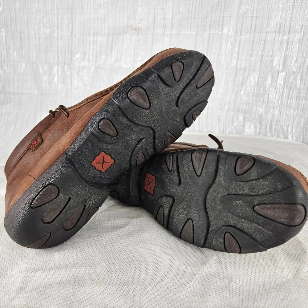 Twisted X Men's 9.5M Moc Chukka Driving Steel-Toe Boots Shoes Brown Leather